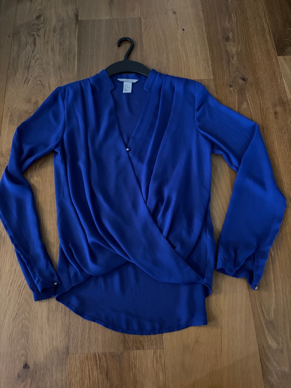 Women's Royal Blue Wrap Blouse